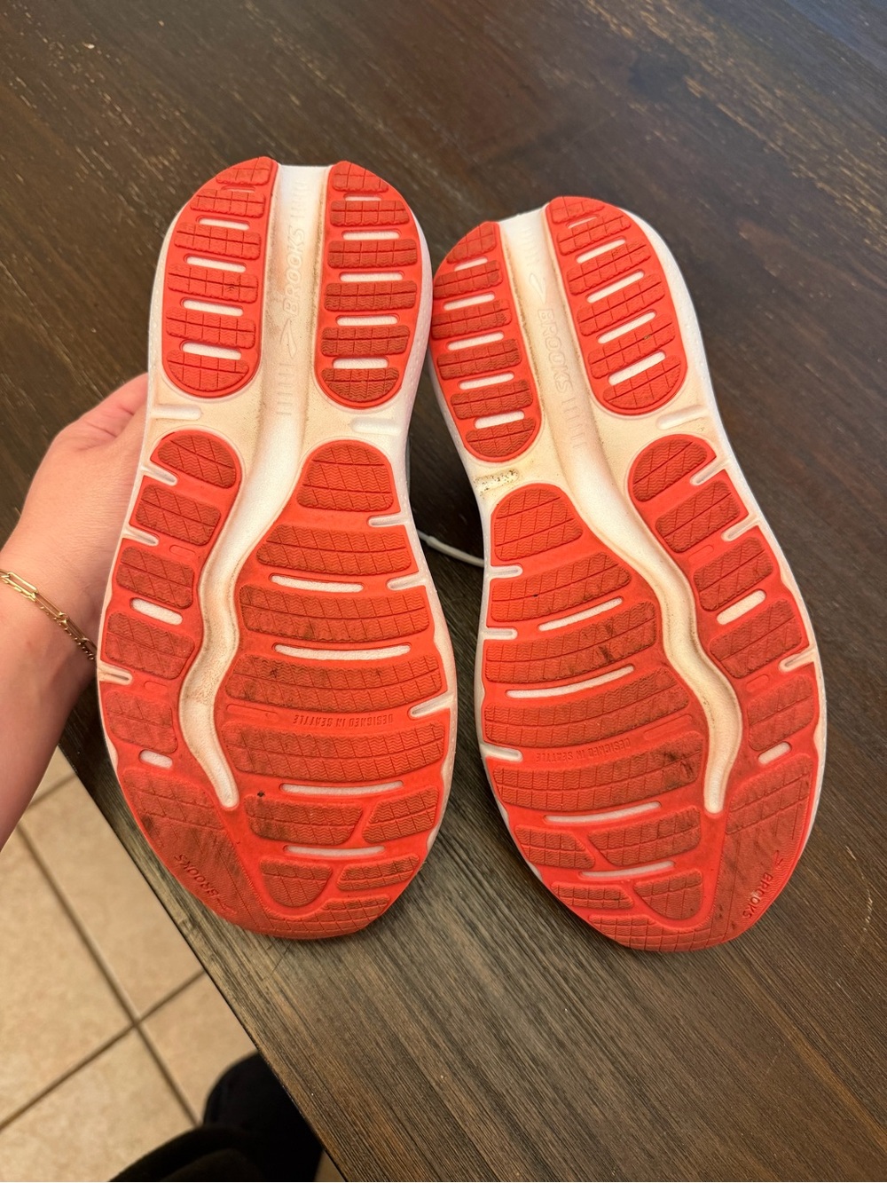 Brooks Women's White and Orange Running Sneakers-Ghost Max 2 - Picture 6 of 7